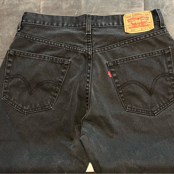 Mens 550 Levi Strauss Black Jeans 33 X 32 - Picture 7 of 7